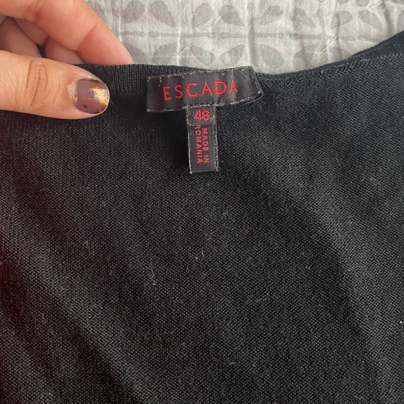 ESCADA Women's SZ 46 (16) Black Sleeveless Wool Shell Tank Top - Picture 3 of 3